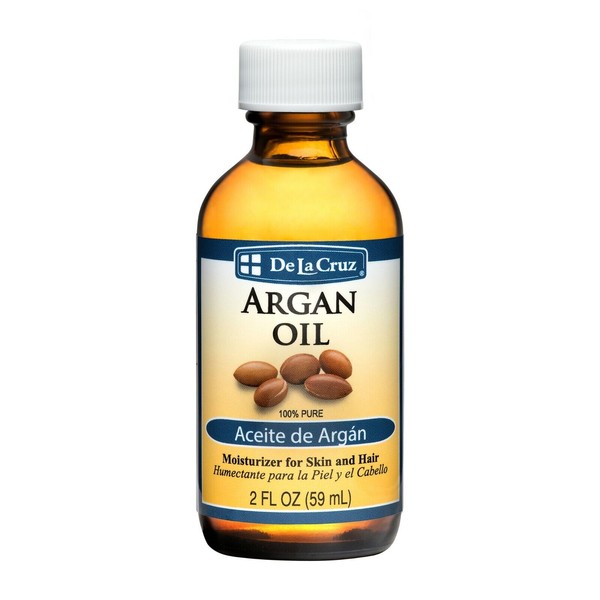 De La Cruz Pure Moroccan Argan Oil, Cold Pressed, Bottled in USA  2 fl. oz.