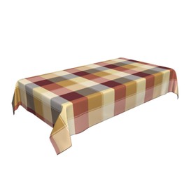 Checkered Fall Rectangle Tablecloth 60x84 Inch,Red Brown Harvest Plaid Table Cloth,Stain Resistance Polyester Autumn Country Table Covers for Kitchen Dining,Small Tablecloth for Parties Picnic