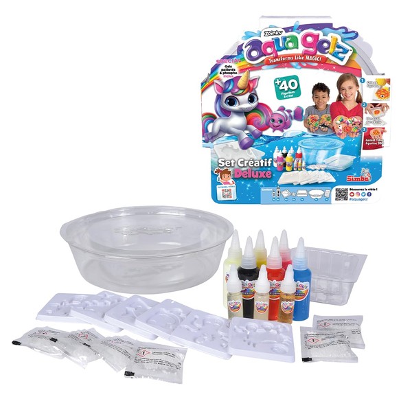Simba - Aqua Gelz 106322563002 – Deluxe Creative Set – Children's Creative Kit for 3D Figures – Gel Tubes – French Version