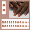 24Pcs Fall Tip Press on Nails Short Almond - ZWENJIE