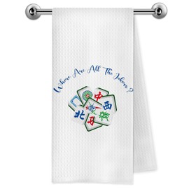 Trenstise Mahjong Gifts Kitchen Towels, Mahjong Lovers Players Gifts, Funny Mah Jong Gift Dish Hand Tea Towels for Kitchen Bathroom Decor, 16x24 Inch Jokers