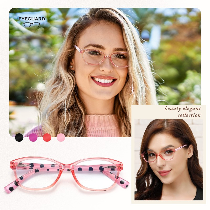 EYEGUARD Polka Dots Fashion Ladies Reading Glasses 4 Pairs Spring