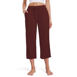 Kivdol 3 Pack Women's Capri Sweatpants, Cozy Wide Legs Cropped Capri with Pockets, Lounge Jogger Pants Workout Yoga Capris