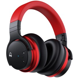 E7C ANC Wireless Headphones for Sports Active Noise Cancelling Headset for Studymodel number: E7C, color: Red