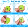 16 Pack Combination Lock, 3 Digit Outdoor Waterproof Code Padlock