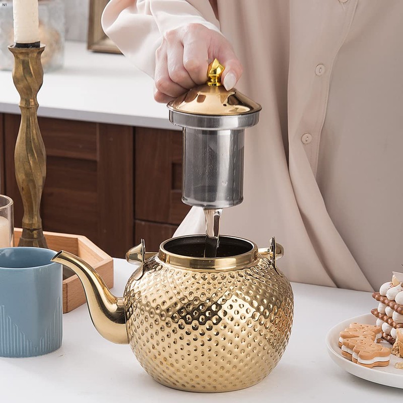 SANQIAHOME 1500ml teapot with Infuser stainless steel Water Boilers lifting