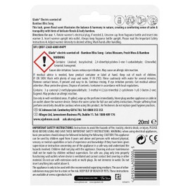 Glade Electric Holder & Refill Bamboo Bliss Song Scented Oil Plugin 20ml, Pack of 4