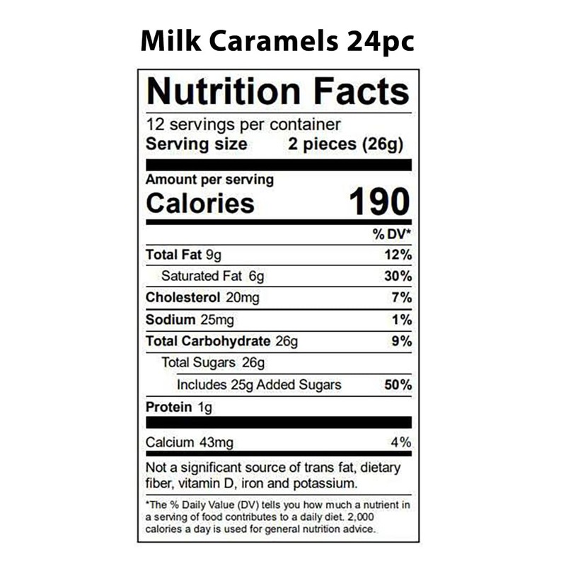 Vermont Nut Free Chocolates Boxed Chocolate Caramels (Milk Chocolate) 24-Piece,