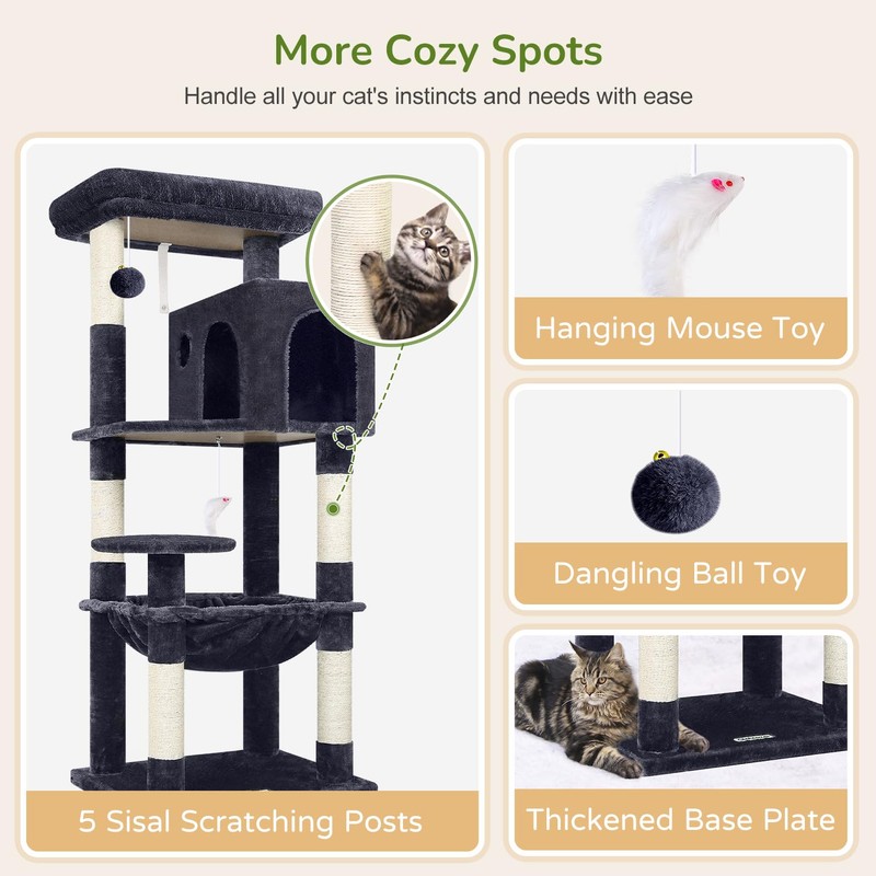 Globlazer Cat Tree Tower with Scratching Post for Indoor Cats,