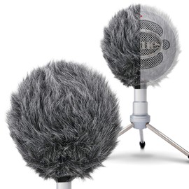 SUNMON Deadcat Mic Windshield Fur Filter for Blue Snowball iCE Condenser Microphone - Outdoor Mic Windscreen Wind Muff (Grey)