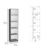 FocusOnHome Bookcase Compact Bookshelf with Multiple Shelves, Matt Gray/White