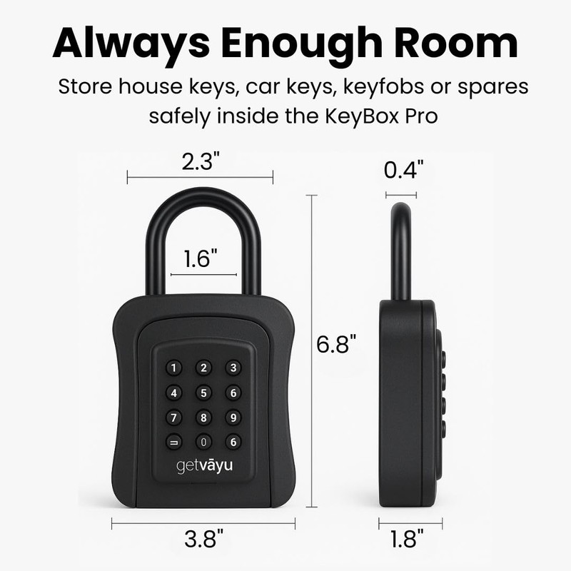 KeyBox Pro Smart Lock Box for Keys – Large Outdoor
