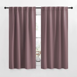 NICETOWN Blackout Curtain Panels for Living Room - (Dry Rose Color) 42x50 inch, 2 Panels Set, Room Darkening Blackout Drapes for Window