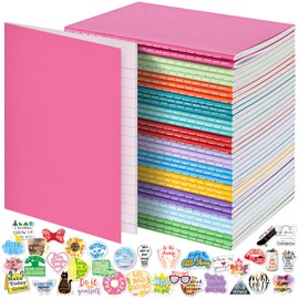 Small Notebooks, 36 Pack Journals with 36 Motivational Stickers, 60 Page Lined Journals for Writing, Pocket Notebook for Kids Party Favors, Student Gifts, Stocking Stuffers, Mini Journals Bulk