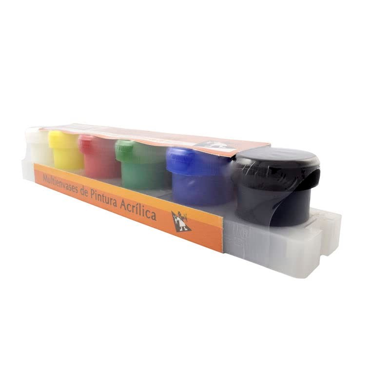 POLITEC ESTUCHE DE PINTURAS ACRILICAS CON 6 FCO 25 ML.