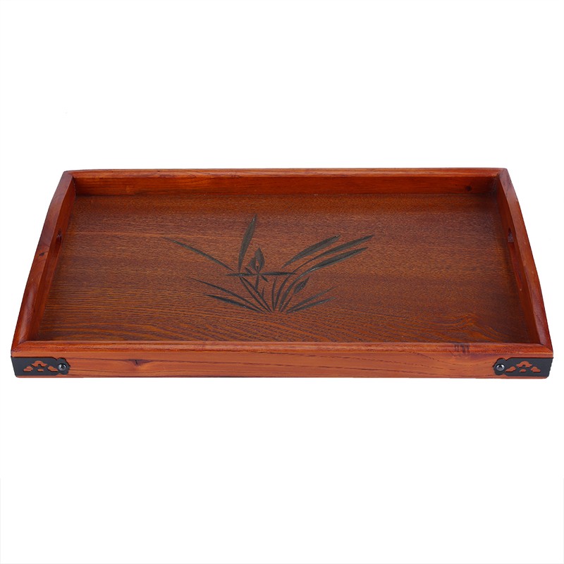 Large Wood Serving tea Water Drinks Tray Wooden Breakfast Tea