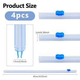 DICOSMETIC 4Pcs Plastic Wrap Cutter 17 Inch Slider Cutter Wrap Dispenser Reusable Cling Film Slide Cutter Replacement Food Wrap Cutters Self-Adhesive Slide Cutter or Aluminum Foil Wax Paper