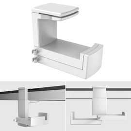 Kawano Shingei Headphone Stand, Hang 2 Devices Simultaneously, 360 Degree Rotation, Double Hook, Headphone Hanger, Space Saving, Load Capacity 4.6 lbs (2 kg), Anti-Slip, Cable Storage, Spring Type