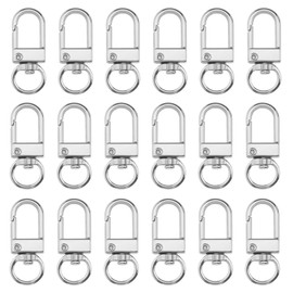 LT Easiyl 30pcs Metal Lobster Claw Clasps Metal Hook Buckle Zinc Alloy Swivel Clasp Trigger Snap Buckle for Car Keys Zipper Pulls Handbag Charms Wallets, Silver