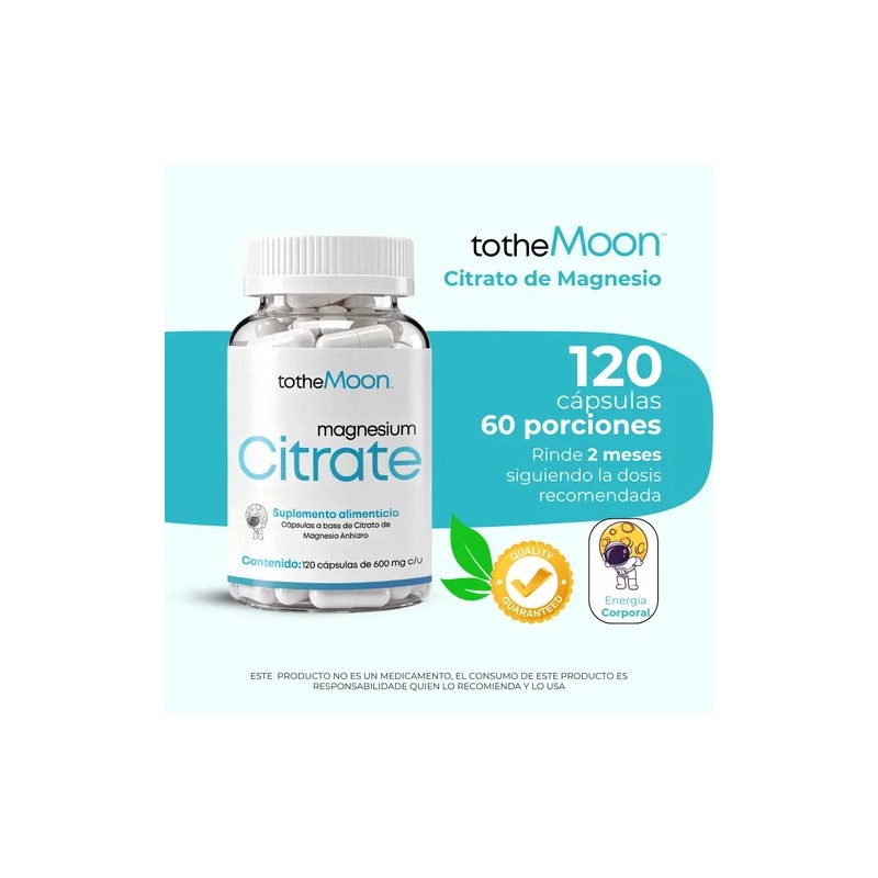Citrato Magnesio Potasio 120 Alta Absorción
