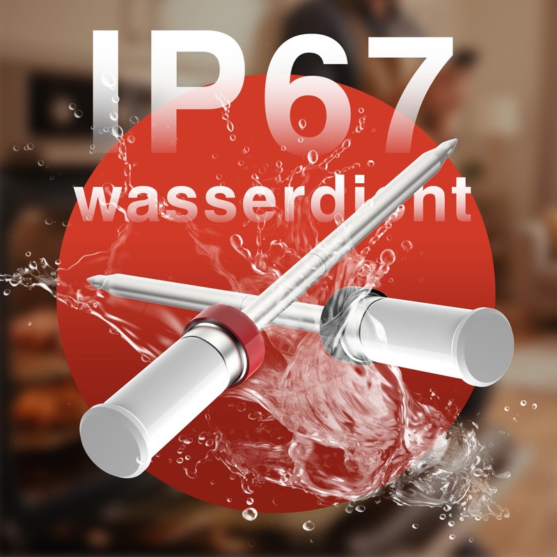 Meat Thermometer Wireless, App Roasting Thermometer with Double Probe, Grill