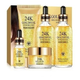 Kit 24k Pure Gold 5 Piezas – Colágeno, Oro y Ácido Hialurónico | Serum Antiarrugas