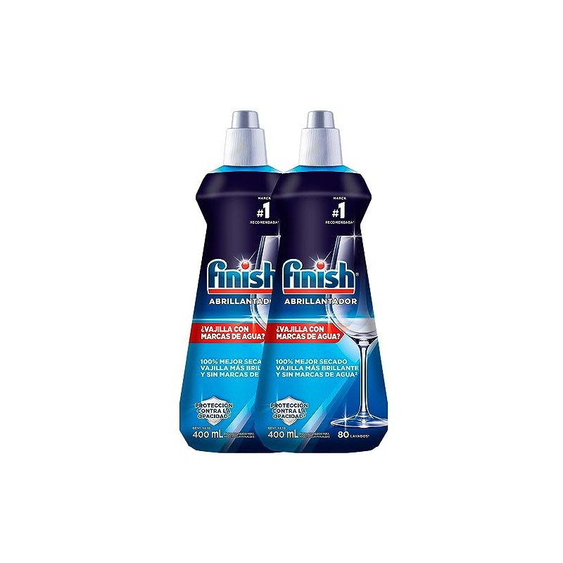 Finish® Liquido Abrillantador, Rinse Aid, Paquete de 2, 400ml c/u