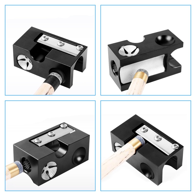 Billiard Cue Tip Repair Kit, 8-in-1 Billiard Cue Tip Trimmer