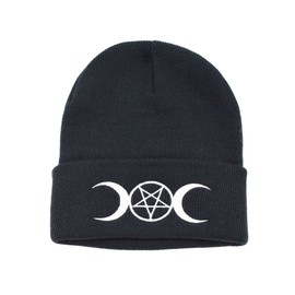 Darkside Pentagram Moon Beanie Hat Black