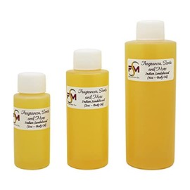 Fragrances, Scents and More Indian Sandalwood Perfume/Body Oil (7 Sizes) - (4oz Plastic Bottle (120ml))