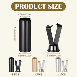 Ouligay Pack of 12 Metal Cord Ends Laces Ends Alloy Cord Ends Cord End Piece Shoelaces End Sleeves Shoe Lace Ends Tips for DIY Rope Laces Accessories Repairs, 3 Colours