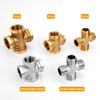 Brass Cross Pipe Fitting, 3/4 Female Threaded 4 Way Coupling