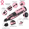WORKPRO Pink 12V Cordless Rotary Tool Kit, 5 Variable Speeds,