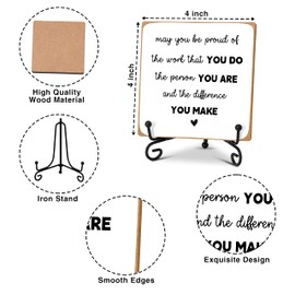 Home Office Desk Decor Wood Plaque with Stand, Coworker Gifts For Women Men Retirement Gifts Going Away Gift Leaving Gifts For Coworker Boss Leader Colleague Friends -A26