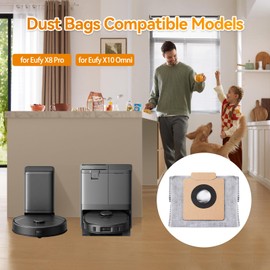 12 Pack Dust Bags for Eufy Clean X8 Pro / X10 Pro Omni Robot Vacuum Self-Empty Station,Large Capacity 4-Layer Replacement Dust Bags Accessories Part