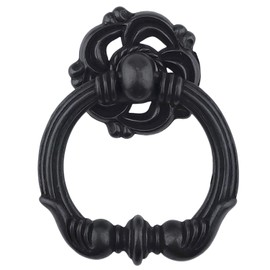 MuDuJia 10-Pack Antique Black Vintage Look Drawer Pulls 2.2" Diameter Single Drop Pull Ring Handles for Bar Cabinet Bathroom Cabinet Dresser (10, 2" Antique Black)