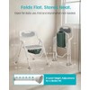 Foldable Shower Chair with Commode for Seniors, 400 lb, Gray