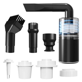 Small Versatile Electric Air Pump for Inflation, Deflation, Vacuum Storage Bags, Portable Cordless Handheld Vacuum Cleaner, Rechargeable Air Duster for Crevices and Narrow Area, Camping Light- Black