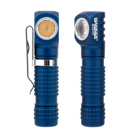Mankerlight E02 III Everyday-Carry Flashlight, USB-C Rechargeable Flashlight, Pocket EDC Flashlight with Magnetic Tail, Reversible Clip (400 Lumens NICHIA 519A-V1 4000K R9080, Blue)