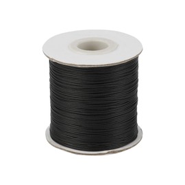200 Yards Korean Waxed Polyester Cords Black Braided Beading String Necklace Bracelet Wire Threads 0.5mm with Spool for Jewelry Making Macrame Supplies