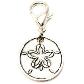 ChubbyChicoCharms Sand Dollar Pewter Charm on a Zipper Pull