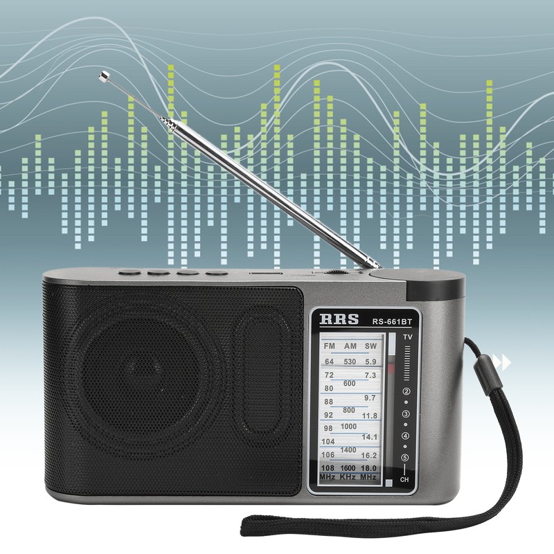 Bluetooth 4.0 Radio Receiver Portable MultiBand Manual Setting with Telescopic
