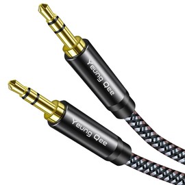 Aux Cord 3ft, 3.5mm Aux Cable - Nylon Braided Aux Audio Cable 3.5mm Male to Male AUX Cord Compatible with Car,Headphones, iPods, iPhones, iPads,Tablets,Laptops,Android Smart Phones& More (3FT/1M)