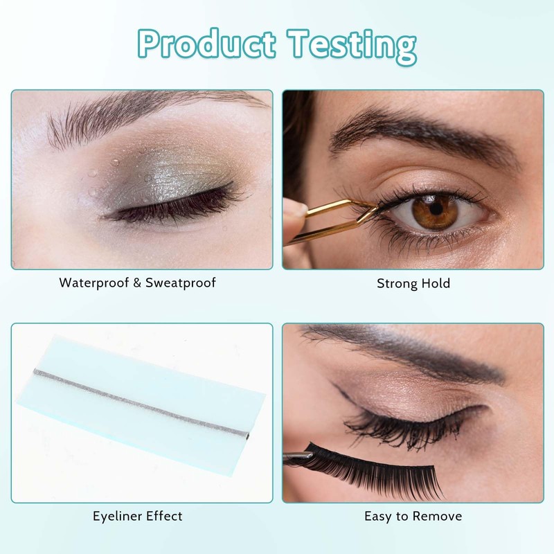 40PCS Self Adhesive Eyelashes Tape, Strong-Hold False Lashes Adhesive Strips