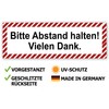 Pack of 5 Please Keep Distance Sticker 21 x 7.2
