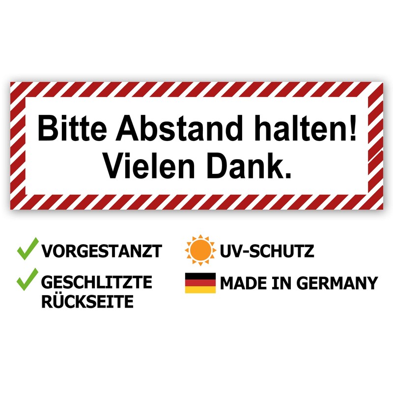 Pack of 5 Please Keep Distance Sticker 21 x 7.2