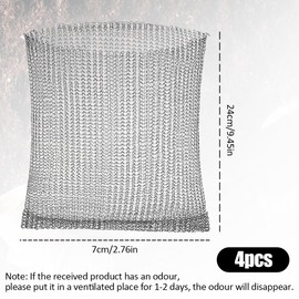 4 Stück Wurzelschutz aus Edelstahl, 24 x 7cm Wurzelschutz-Netzbeutel,Wühlmauskorb,Edelstahl Gartenpflanzen-Netzbeutel,Gopher und Wühlmaus-Drahtkörbe,für Pflanzen, Beeren, Gemüse, Wurzelschutz, Silber