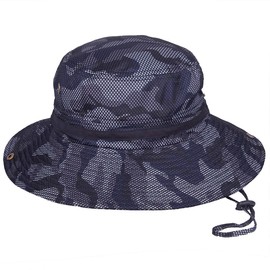 Sportmusies Outdoor Fishing Boonie Hat Breathable Wide Brim Sun Protection Bucket Hats Navy