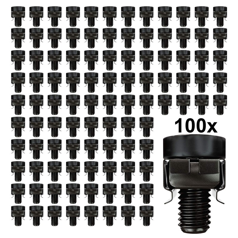 deleyCON 100 x M6 Cage Nuts Screws Set for Network