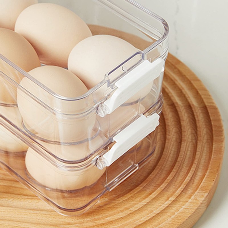 YOHA Clear Deviled Egg Tray Carrier with Lid 12 Grids